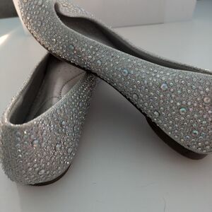 Dream Pairs Silver Crystal-Embellished Ballet Flats